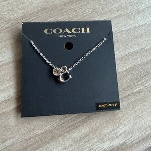 Coach Silver Necklace with Crystal Charm